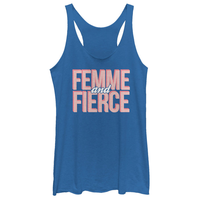 fifth sun Women's CHIN UP Femme and Fierce Racerback Tank Top