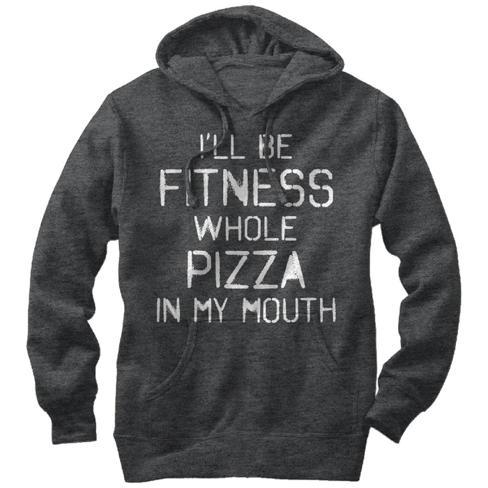 fifth sun Women's CHIN UP Fitness Pizza in Mouth Pull Over Hoodie