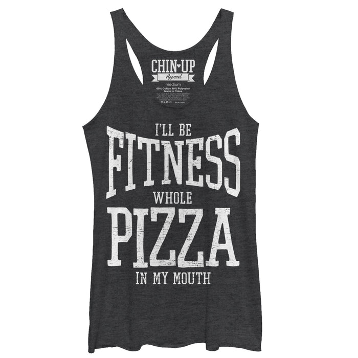 fifth sun Women's CHIN UP Fitness Whole Pizza Racerback Tank Top