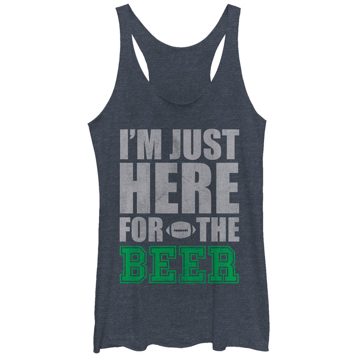 fifth sun Women's CHIN UP Football Here for the Beer Racerback Tank Top