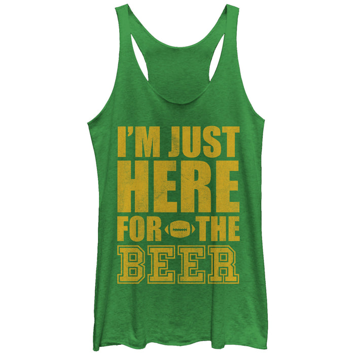 fifth sun Women's CHIN UP Football Here for the Beer Racerback Tank Top