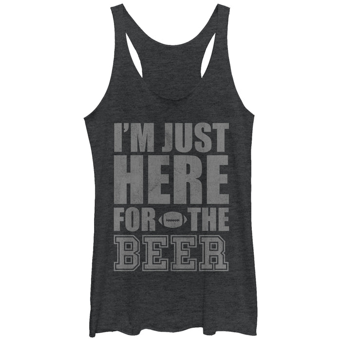 fifth sun Women's CHIN UP Football Here for the Beer Racerback Tank Top