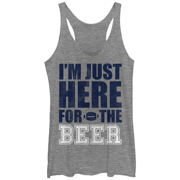 fifth sun Women's CHIN UP Football Here for the Beer Racerback Tank Top
