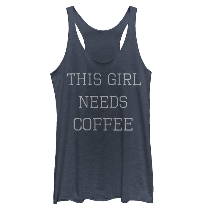 fifth sun Women's CHIN UP Girl Needs Coffee Racerback Tank Top