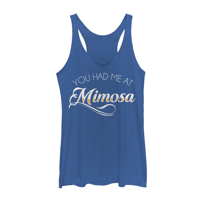 fifth sun Women's CHIN UP Had Me at Mimosa Racerback Tank Top