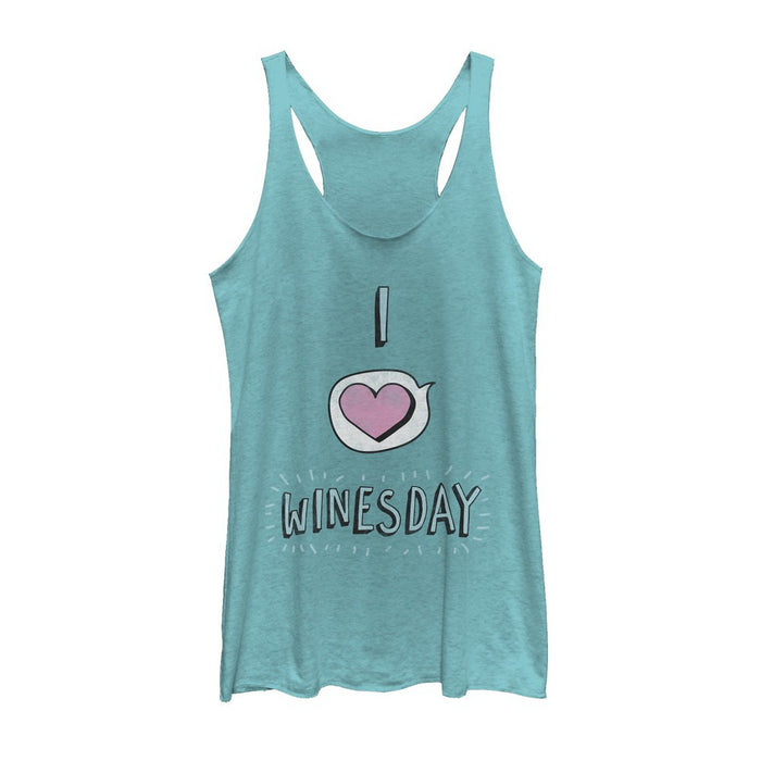 fifth sun Women's CHIN UP I Love Winesday Racerback Tank Top