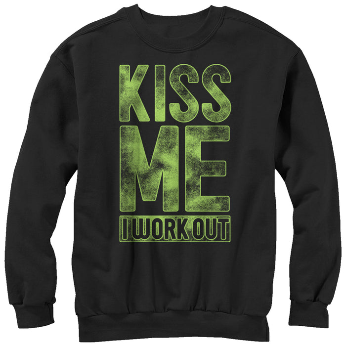 fifth sun Women's CHIN UP Kiss Me I Work Out Sweatshirt