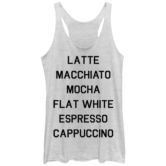 fifth sun Women's CHIN UP Latte Macchiato Mocha Coffee Racerback Tank Top
