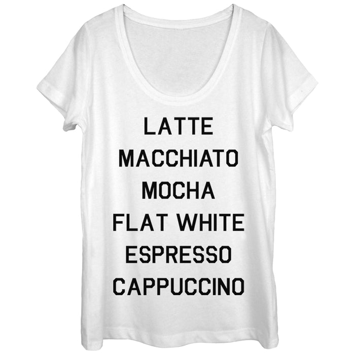 fifth sun Women's CHIN UP Latte Macchiato Mocha Coffee Scoop Neck