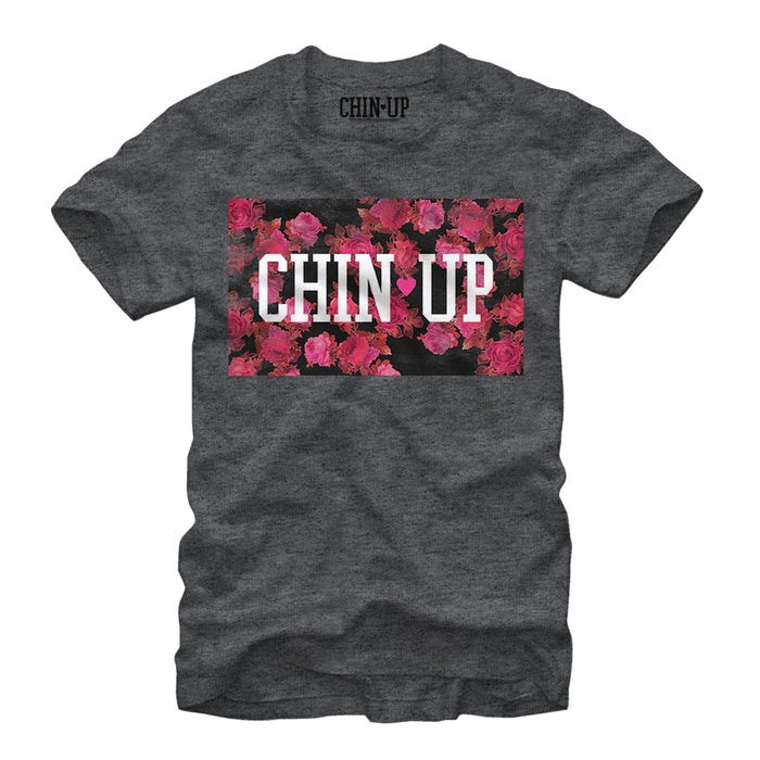 fifth sun Women's CHIN UP Logo Floral Print Boyfriend Tee