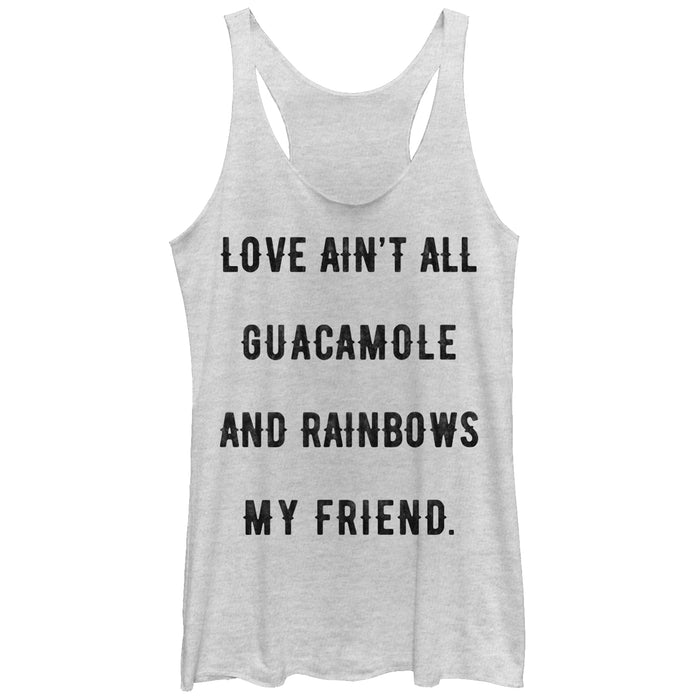 fifth sun Women's CHIN UP Love Ain't Guacamole Racerback Tank Top