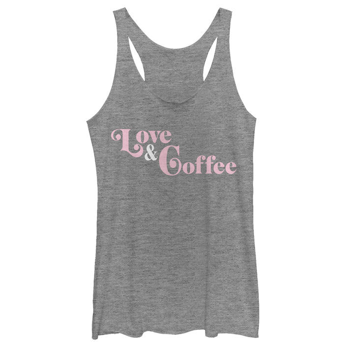 fifth sun Women's CHIN UP Love and Coffee Racerback Tank Top