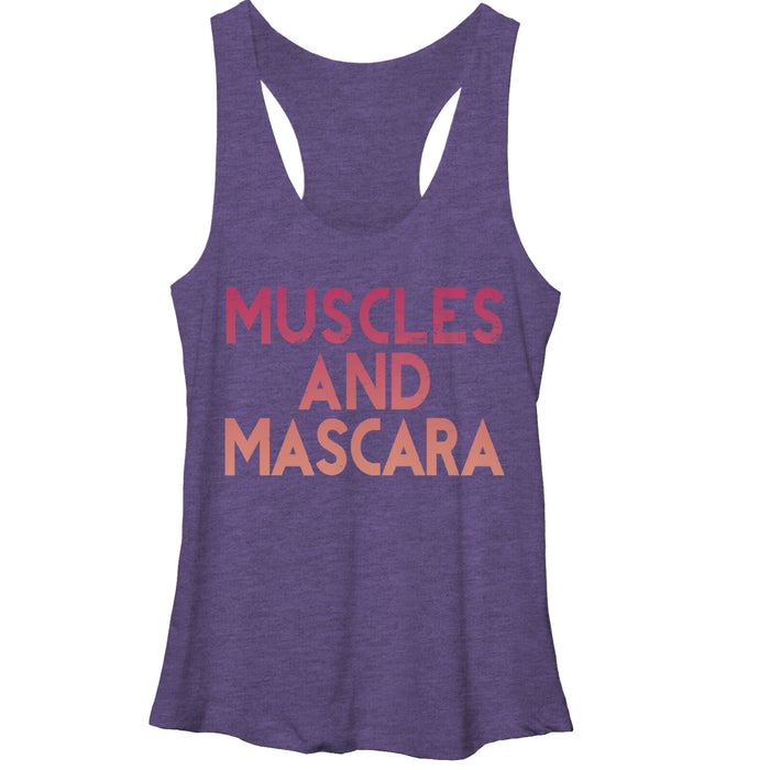 fifth sun Women's CHIN UP Muscles and Mascara Racerback Tank Top