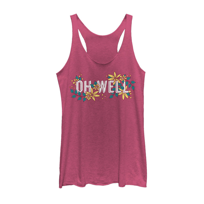 fifth sun Women's CHIN UP Oh Well Flower Racerback Tank Top