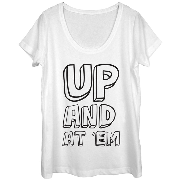 fifth sun Women's CHIN UP Outline Up and At Em Scoop Neck