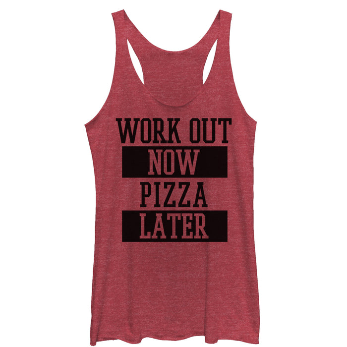 fifth sun Women's CHIN UP Pizza Later Racerback Tank Top