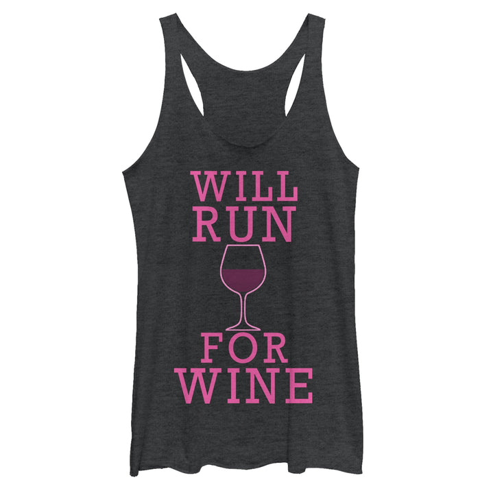 fifth sun Women's CHIN UP Run for Wine Racerback Tank Top