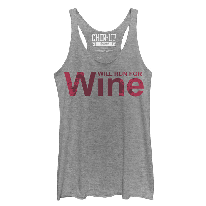 fifth sun Women's CHIN UP Splatter Will Run for Wine Racerback Tank Top