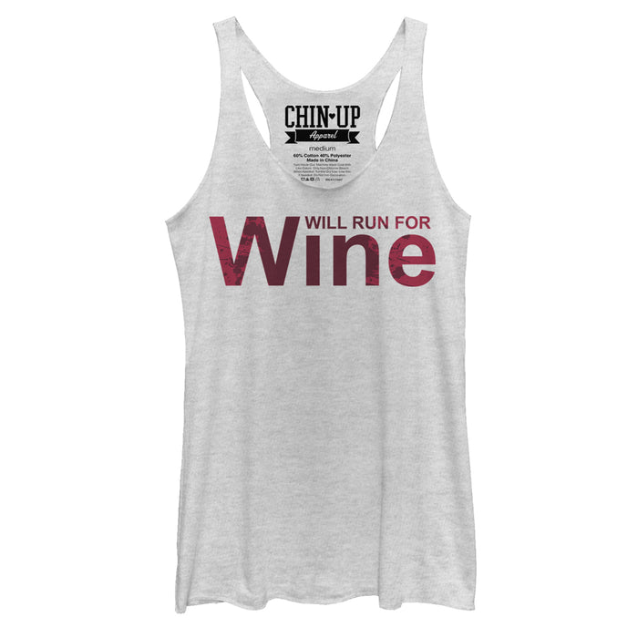 fifth sun Women's CHIN UP Splatter Will Run for Wine Racerback Tank Top