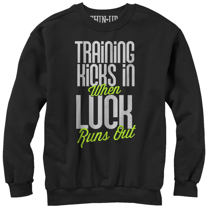 fifth sun Women's CHIN UP Training Kicks in When Luck Runs Out Sweatshirt