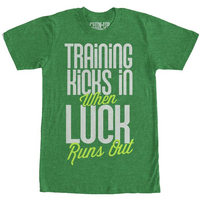 fifth sun Women's CHIN UP Training Kicks in When Luck Runs Out Boyfriend Tee