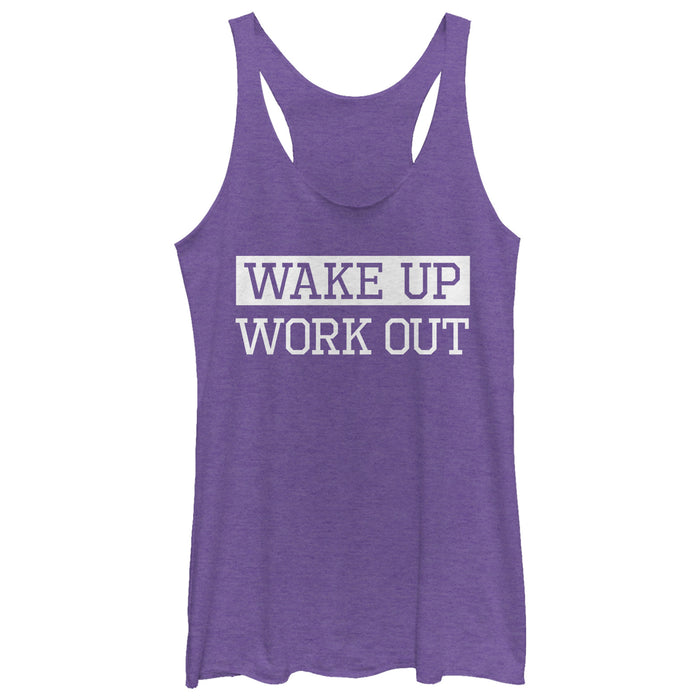 fifth sun Women's CHIN UP Wake Up Work Out Racerback Tank Top