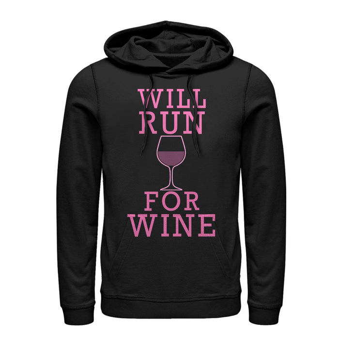 fifth sun Women's CHIN UP Will Run For Wine Pull Over Hoodie