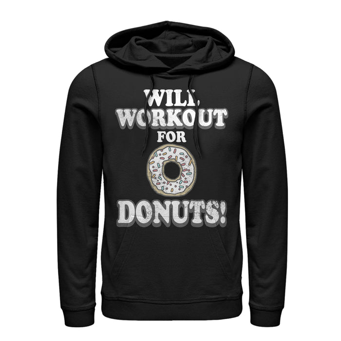 fifth sun Women's CHIN UP Will Work Out For Donuts Pull Over Hoodie