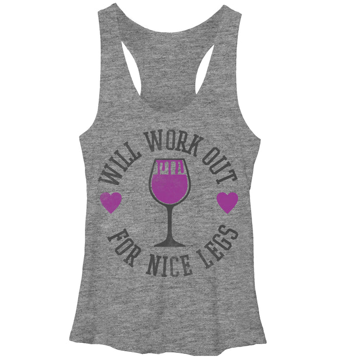 fifth sun Women's CHIN UP Will Work Out for Nice Legs Racerback Tank Top