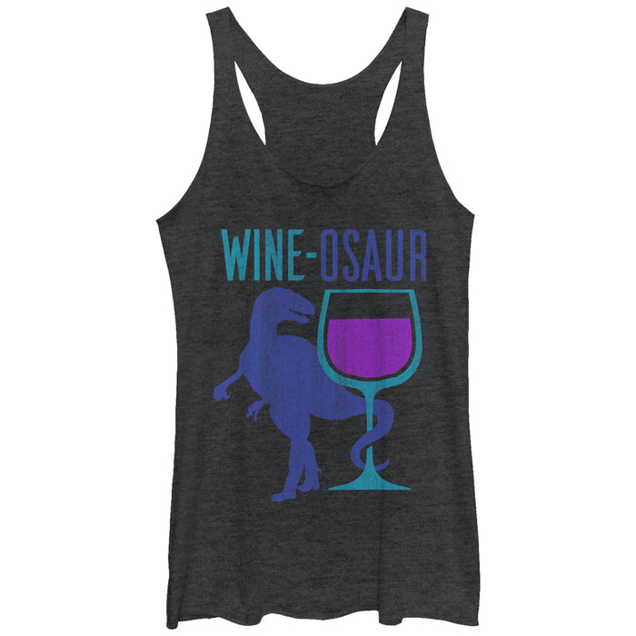 fifth sun Women's CHIN UP Wine Dinosaur Racerback Tank Top