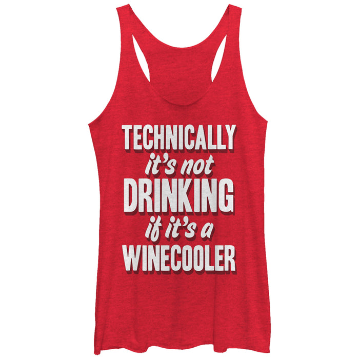 fifth sun Women's CHIN UP Winecooler Drinking Racerback Tank Top