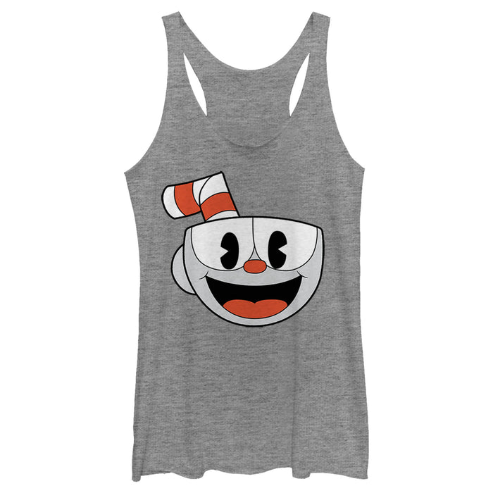 fifth sun Women's Cuphead Smile Portrait Racerback Tank Top