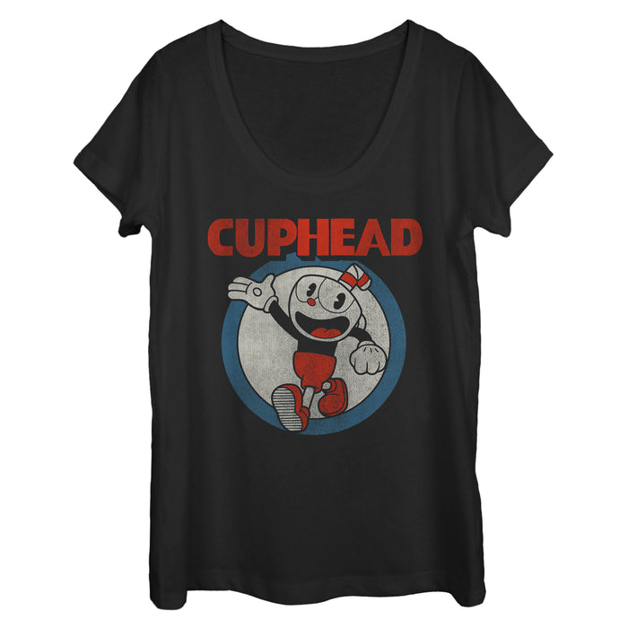 fifth sun Women's Cuphead Vintage Circle Scoop Neck