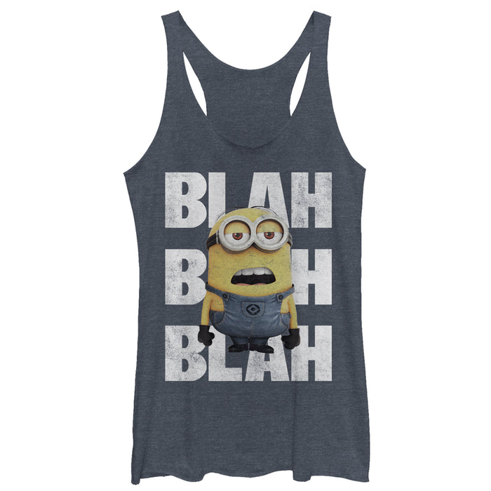 fifth sun Women's Despicable Me Minion Blah Blah Racerback Tank Top