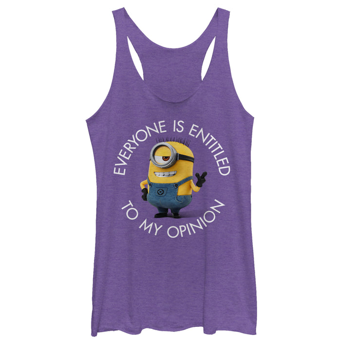 fifth sun Women's Despicable Me Minion My Opinion Racerback Tank Top