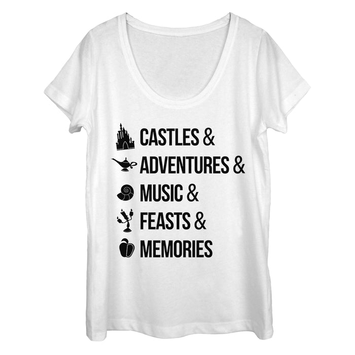 fifth sun Women's Disney Princesses Keyword Magic Scoop Neck