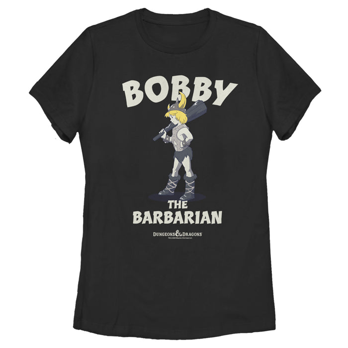 fifth sun Women's Dungeons & Dragons Bobby the Barbarian Pose Cartoon T-Shirt