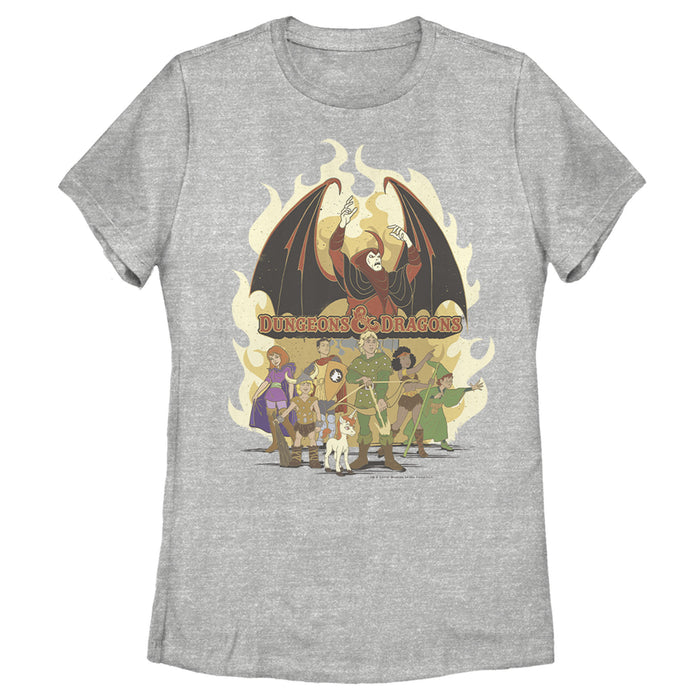 fifth sun Women's Dungeons & Dragons Cartoon Favorite Players Flames T-Shirt