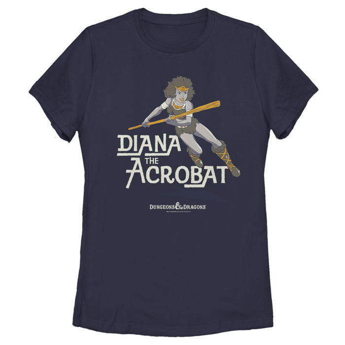 fifth sun Women's Dungeons & Dragons Diana the Acrobat Pose Cartoon T-Shirt