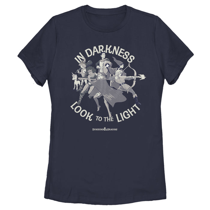 fifth sun Women's Dungeons & Dragons In Darkness Look to Light Cartoon T-Shirt
