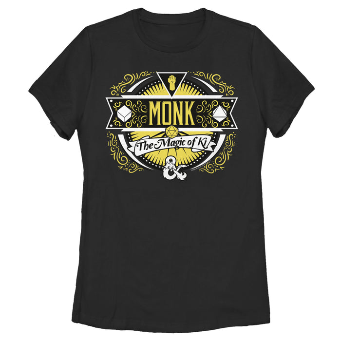 fifth sun Women's Dungeons & Dragons Monk Magic of Ki Badge T-Shirt