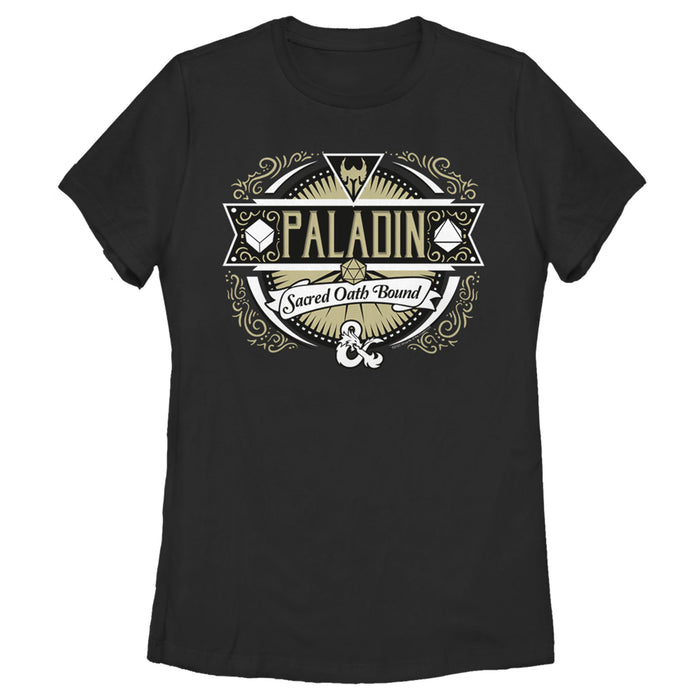 fifth sun Women's Dungeons & Dragons Paladin Sacred Oath Bound Badge T-Shirt