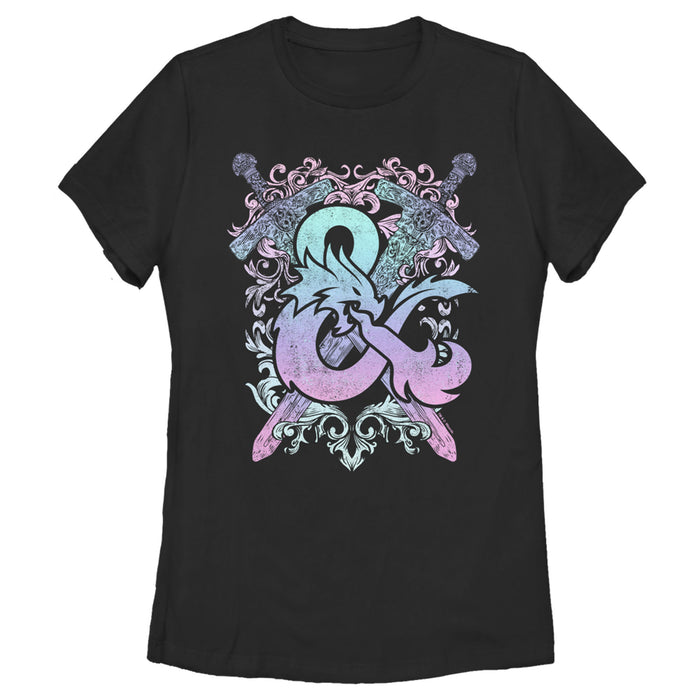 fifth sun Women's Dungeons & Dragons Pastel Rainbow Logo T-Shirt