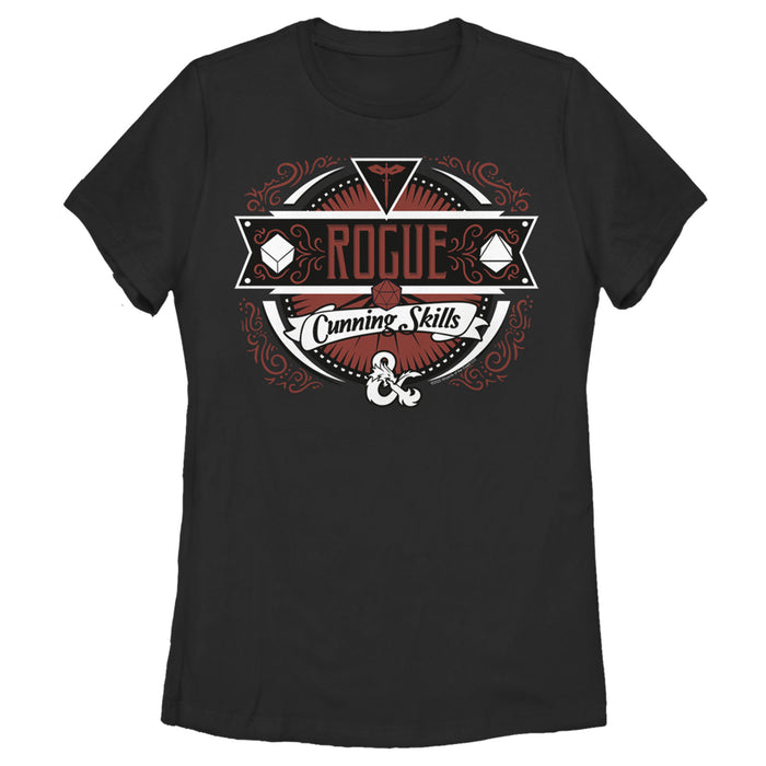 fifth sun Women's Dungeons & Dragons Rogue Cunning Skills Badge T-Shirt