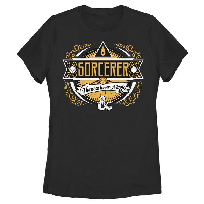 fifth sun Women's Dungeons & Dragons Sorcerer Harness Inner Magic Badge T-Shirt