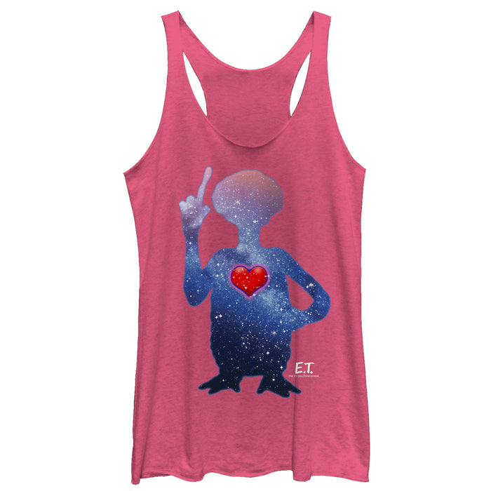 Fifth Sun Women's E.T. The Extra-Terrestrial Galactic Alien Heart Racerback Tank Top