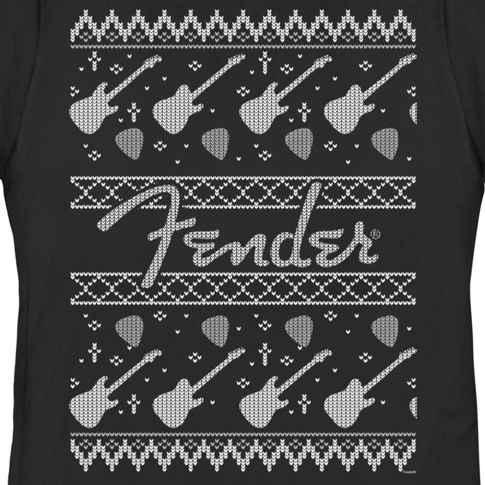 Fifth Sun Women's Fender Christmas Black And White Logo T-Shirt
