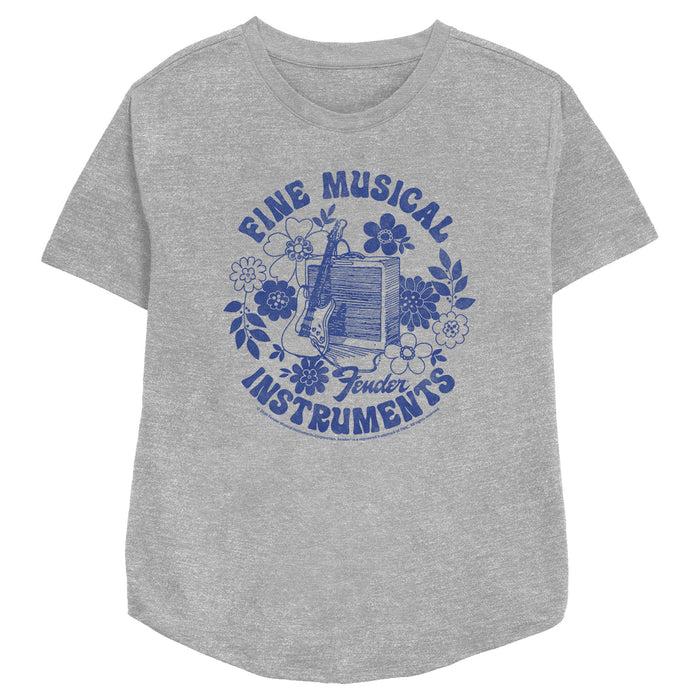fifth sun Women's Fender Distressed Fine Musical Instruments T-Shirt