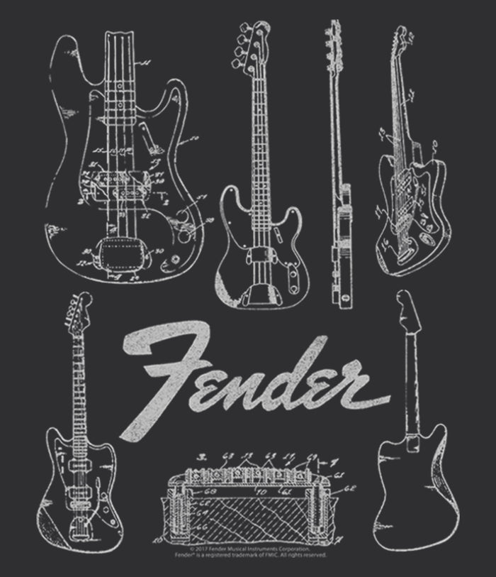 Fifth Sun Women's Fender Guitar Chart Racerback Tank Top