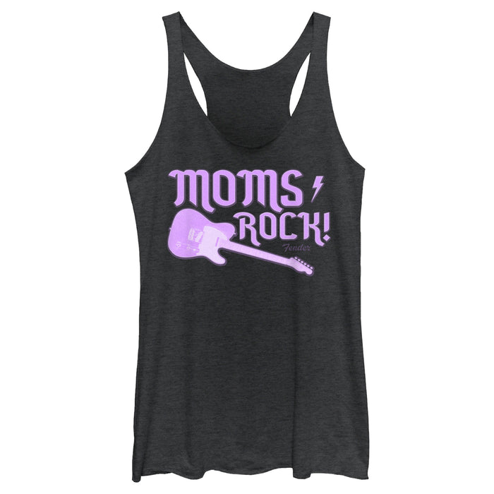 fifth sun Women's Fender Moms Rock Purple Guitar Racerback Tank Top